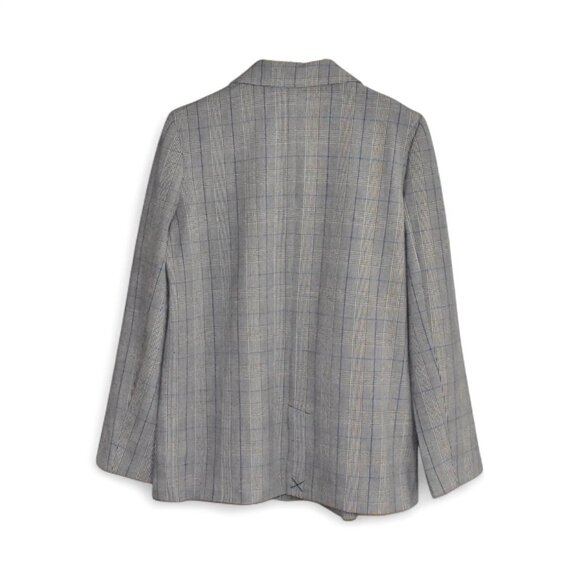 Philosophy Oversized Grey Plaid Blazer Jacket Size 12 - Picture 2 of 14